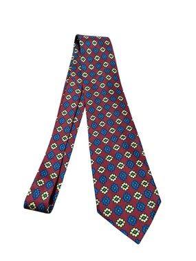 Henry Poole Savile Row London 100% Silk Abstract Medallion Tie